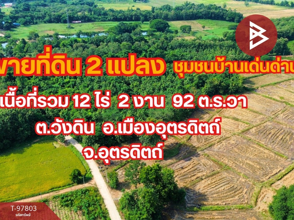 ขายที่ดินเปล่าด่วน เนื้อที่ 12 ไร่ 2 งาน 92 ตร.วา วังดิน อุตรดิตถ์