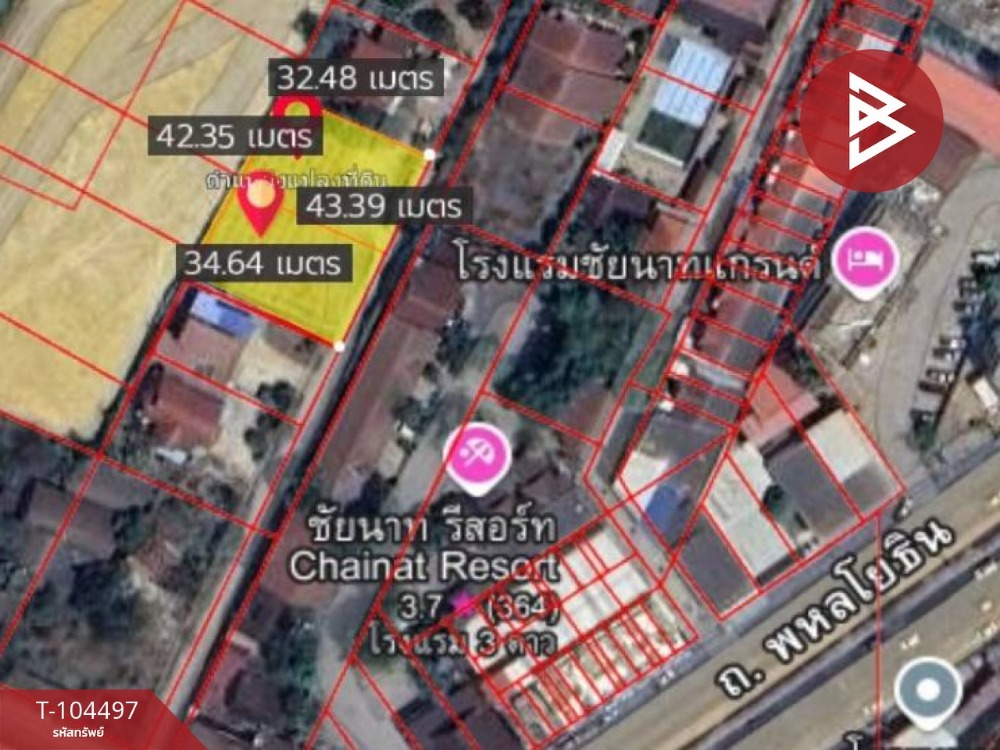 ขายที่ดินเปล่า เนื้อที่ 3 งาน 44.1 ตร.วา บ้านกล้วย ชัยนาท